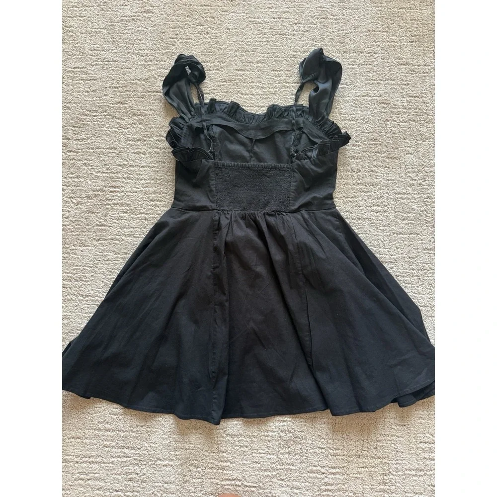 Free People NWT Midnight Magic Mini Dress Black Whimsygoth Sweetheart Sz S $128